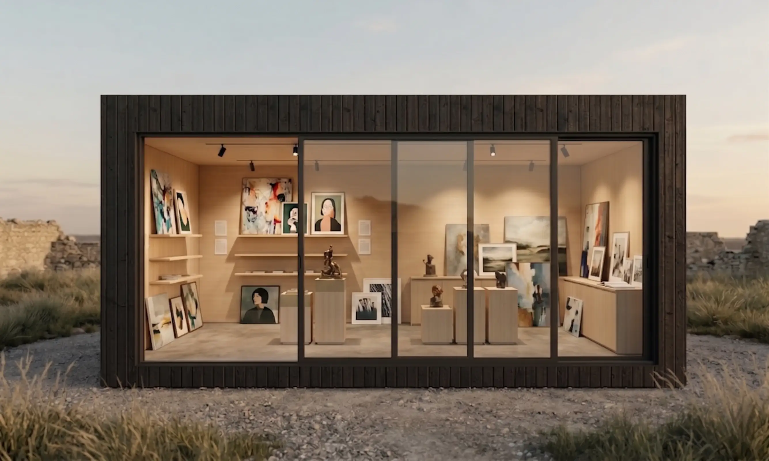 Comercial galeria arte modulo ruinas exterior