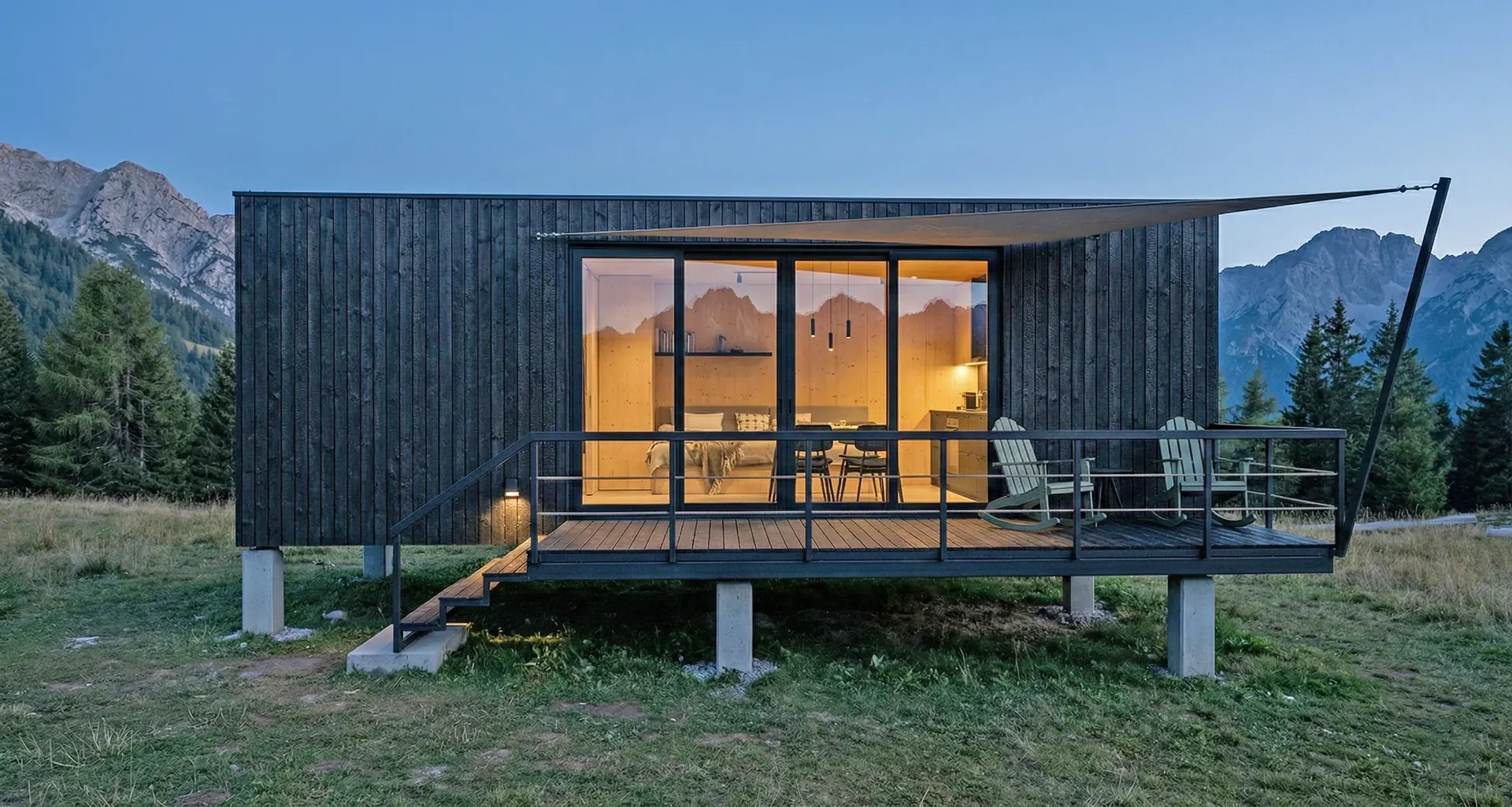 Módulo prefabricado glamping en montaña