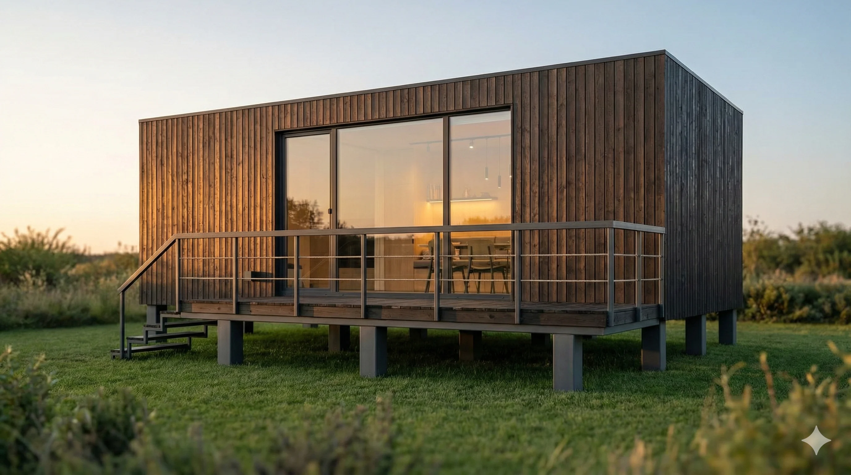 Módulo prefabricado hotelero glamping en campo