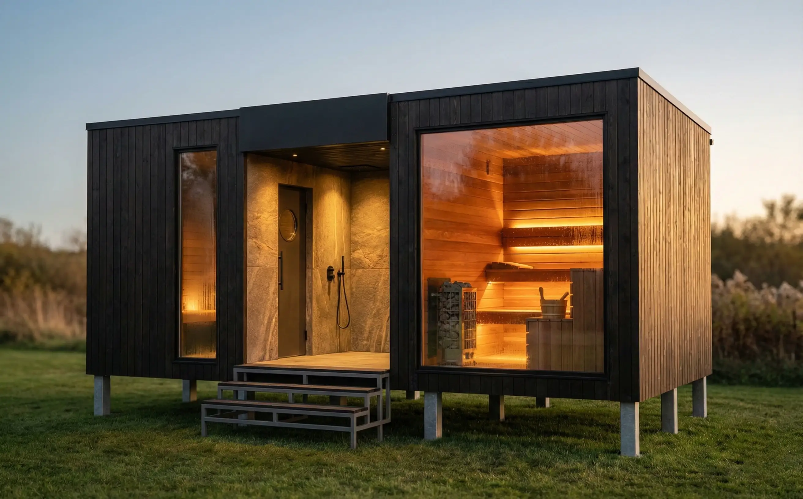 Wellness sauna atardecer