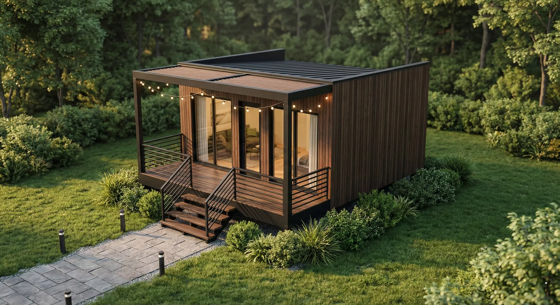 Suite prefabricada con terraza exterior