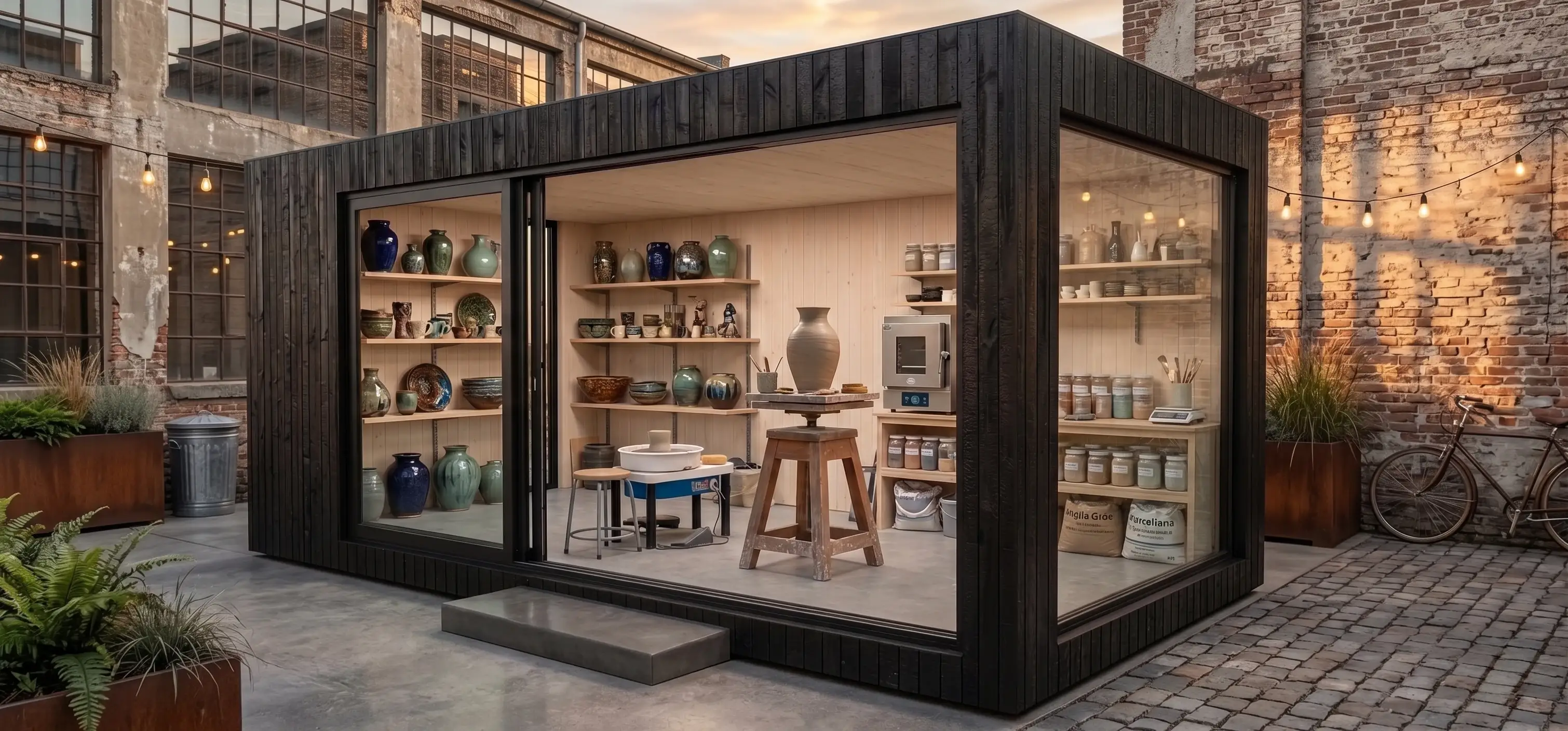 Taller ceramica modulo patio industrial ceramicas